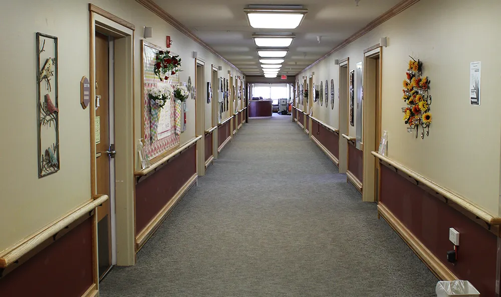 one of the hallways at big horn care center